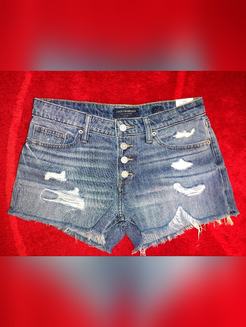Lucky Brand The Cutoff  Button Fly Denim Shorts Sz 27/4